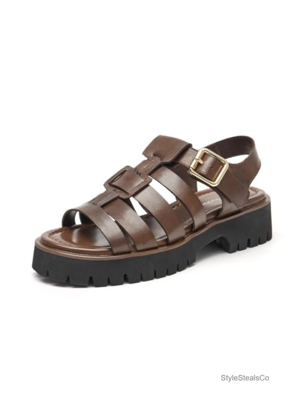 Platform Fisherman Sandals, Chunky Gladiator Sandals, Open Toe Leather Sandals,